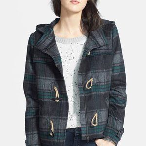 Hinge Plaid Duffle Coat Size XS